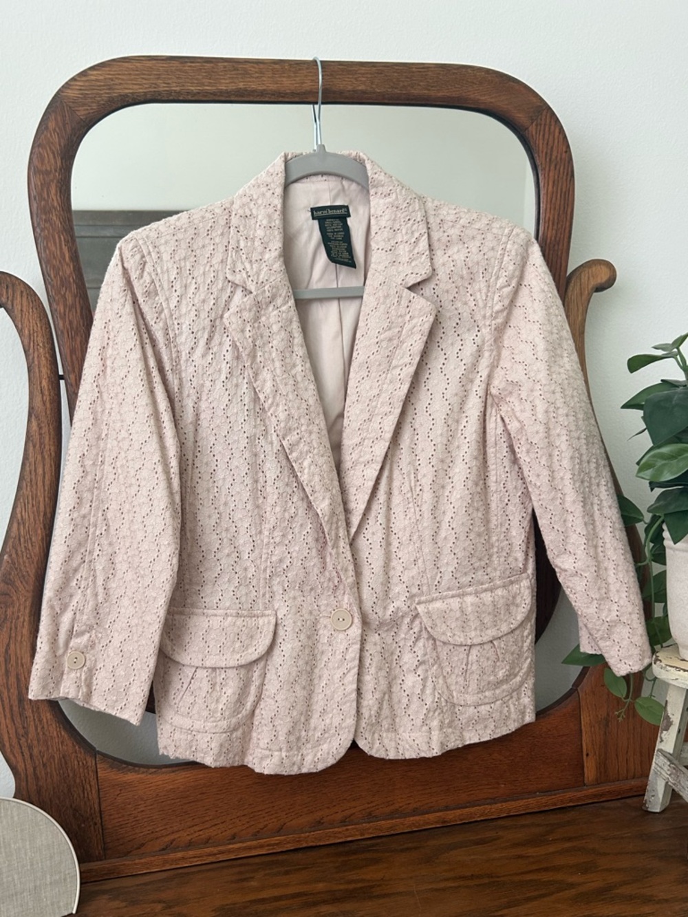 Harve Benard Light Blush Lace Blazer Jacket